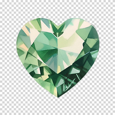 편집이미지 수채화 누끼 사람없음 초록색 하트 크리스탈 보석 오브젝트 PNG 편집소스 모양 컬러 광석 파일형식