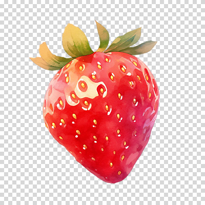 편집이미지 딸기 수채화 누끼 사람없음 빨간색 오브젝트 PNG 편집소스 컬러 과일 파일형식