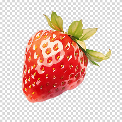 편집이미지 딸기 수채화 누끼 사람없음 빨간색 오브젝트 PNG 편집소스 컬러 과일 파일형식