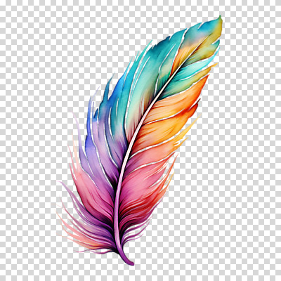 편집이미지 수채화 누끼 사람없음 컬러풀 깃털 오브젝트 PNG 컬러 파일형식