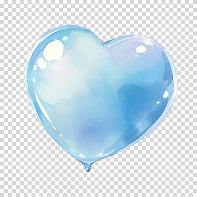 편집이미지 하늘색 수채화 누끼 사람없음 하트 비눗방울 오브젝트 광택 버블 PNG 편집소스 모양 파란색 파일형식