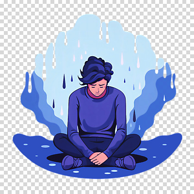전신 편집이미지 남자 한명 누끼 성인 파란색 흐름 슬픔 물방울 눈물 가부좌 손모양 PNG 무기력 우울감 우울증 성인남자한명만 편집소스 정신건강 모양 1 감정 컬러 컨셉 건강 사람 앉기 질병 남자한명만 성인남자만 파일형식 손_신체부위