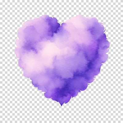 구름 편집이미지 붓터치 수채화 누끼 사람없음 보라색 하트 번짐 PNG 편집소스 자연요소 모양 컬러 파일형식 효과