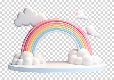 구름 편집이미지 무지개 누끼 사람없음 3D 디지털합성 단상 PNG 포디움 자연요소 무대 파일형식