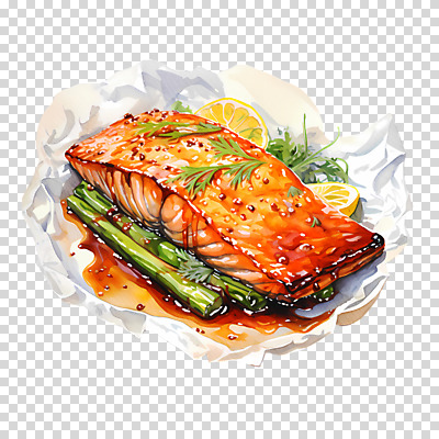 편집이미지 음식 수채화 요리 누끼 사람없음 신선 레몬 아스파라거스 슬라이스 연어 PNG 편집소스 채소 과일 어류 파일형식