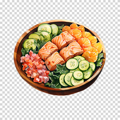 편집이미지 오이 수채화 요리 누끼 사람없음 샐러드 신선 슬라이스 연어 PNG 나무그릇 편집소스 그릇 음식 채소 어류 목재 파일형식