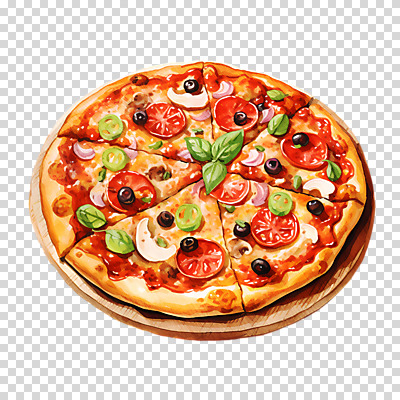 편집이미지 음식 조각 수채화 피자 쟁반 누끼 사람없음 원형 PNG 편집소스 도형 패스트푸드 서양음식 파일형식