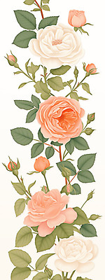 PSD 분홍색 백그라운드 잎 일러스트 사람없음 장미 봄 빈티지 꽃봉오리 국내일러스트 식물 계절 꽃 컬러 컨셉 파일형식