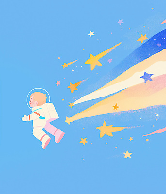 전신 PSD 남자 별 어린이 여행 일러스트 한명 미소 소년 파란색 우주비행사 유성 우주복 소년한명만 국내일러스트 자연요소 1 옷 컬러 표정 사람 우주 남자한명만 소년만 파일형식