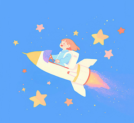 PSD 여자 별 어린이 일러스트 한명 미소 소녀 상반신 파란색 운전 우주비행사 승차 우주선 우주복 우주여행 소녀한명만 국내일러스트 자연요소 1 옷 컬러 여행 모션 표정 사람 우주 여자한명만 소녀만 파일형식