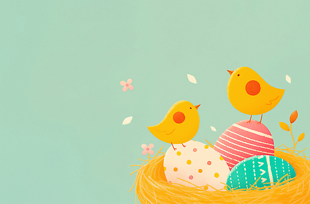 JPG 꽃 기독교 두마리 일러스트 병아리 잔디 사람없음 둥지 부활절계란 민트색 국내일러스트 AI일러스트 AI콘텐츠 식물 종교 컬러 2 조류 부활절 계란 파일형식