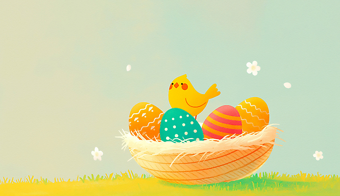 JPG 한마리 기독교 일러스트 병아리 잔디 사람없음 연두색 들꽃 부활절계란 국내일러스트 AI일러스트 AI콘텐츠 식물 1 꽃 종교 조류 부활절 초록색 계란 파일형식