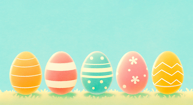 JPG 기독교 하늘색 일러스트 잔디 사람없음 화려 부활절계란 국내일러스트 AI일러스트 AI콘텐츠 식물 종교 컨셉 부활절 파란색 계란 파일형식