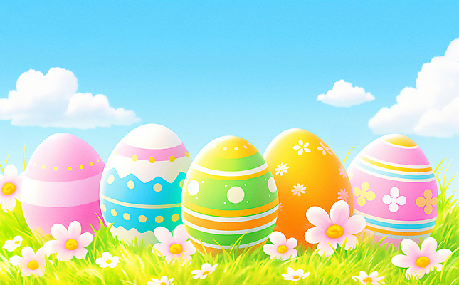 JPG 구름 기독교 일러스트 하늘 잔디 사람없음 컬러풀 햇빛 맑음 들꽃 화려 부활절계란 국내일러스트 AI일러스트 AI콘텐츠 자연요소 식물 꽃 종교 컬러 컨셉 날씨 부활절 태양 계란 파일형식