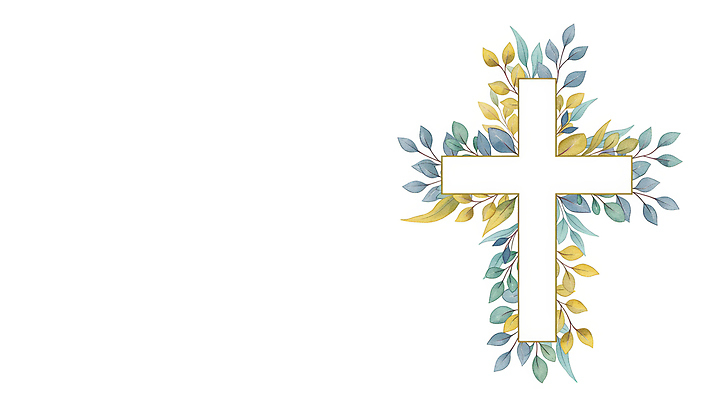 JPG 기독교 잎 일러스트 수채화 사람없음 초록색 십자가모양 카피스페이스 국내일러스트 AI일러스트 AI콘텐츠 모양 식물 종교 컬러 십자가 공백 파일형식