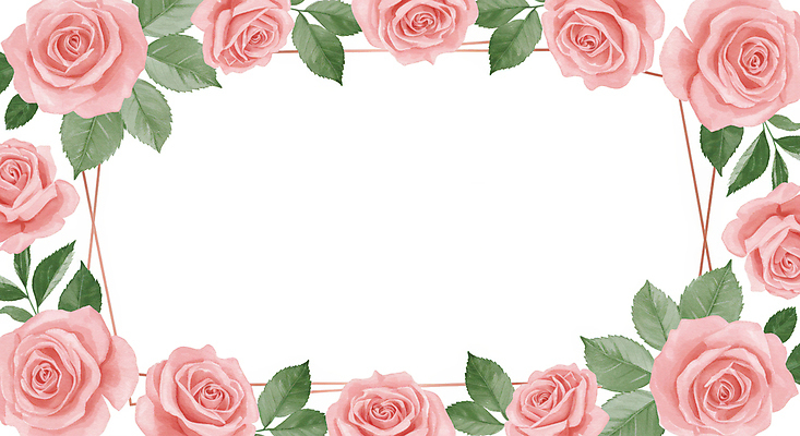 JPG 분홍색 일러스트 봄꽃 나뭇잎 수채화 사각프레임 사람없음 장미 카피스페이스 국내일러스트 AI일러스트 AI콘텐츠 꽃 컬러 잎 프레임 사각형 봄 공백 파일형식