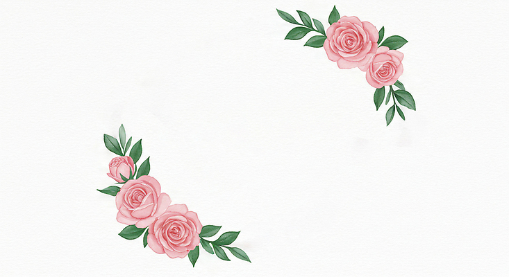 JPG 분홍색 일러스트 봄꽃 나뭇잎 수채화 프레임 사람없음 장미 카피스페이스 국내일러스트 AI일러스트 AI콘텐츠 꽃 컬러 잎 봄 공백 파일형식