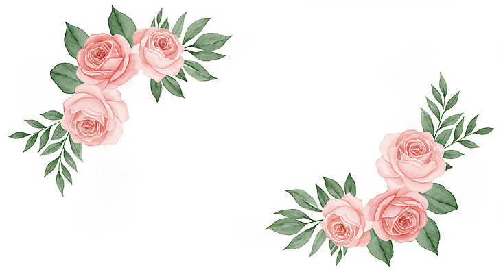 JPG 분홍색 일러스트 봄꽃 나뭇잎 수채화 프레임 사람없음 장미 카피스페이스 국내일러스트 AI일러스트 AI콘텐츠 꽃 컬러 잎 봄 공백 파일형식