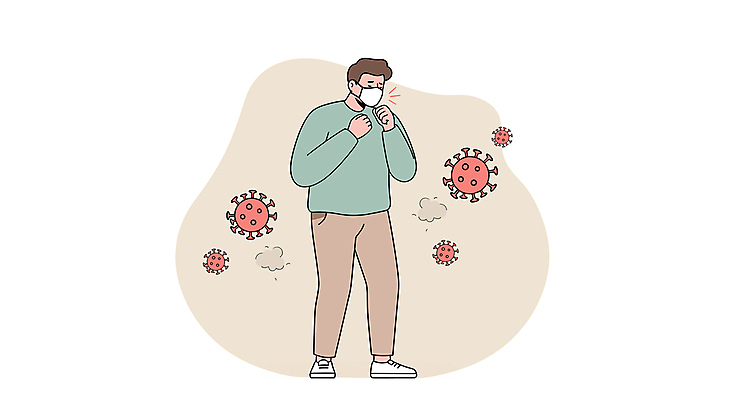 전신 PSD 남자 일러스트 한명 성인 손들기 건강관리 찡그림 바이러스 위생 예방 기침 마스크착용 생활습관 성인남자한명만 미세먼지 일러캐릭터 캐릭터 1 모션 표정 건강 관리 마스크 사람 사회이슈 먼지 습관 남자한명만 성인남자만 파일형식