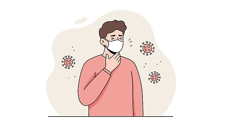 PSD 남자 분홍색 일러스트 한명 상반신 성인 건강관리 잡기 찡그림 바이러스 위생 예방 기침 마스크착용 생활습관 성인남자한명만 미세먼지 일러캐릭터 캐릭터 1 컬러 모션 표정 건강 관리 마스크 사람 사회이슈 먼지 습관 남자한명만 성인남자만 파일형식