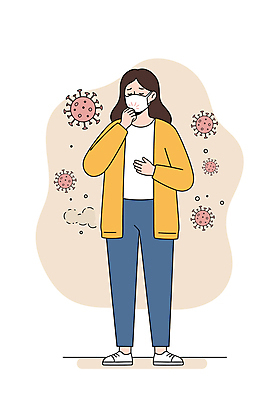 전신 PSD 여자 일러스트 한명 성인 건강관리 바이러스 위생 예방 기침 마스크착용 생활습관 울상 성인여자한명만 미세먼지 일러캐릭터 캐릭터 1 건강 관리 마스크 사람 사회이슈 먼지 습관 여자한명만 성인여자만 파일형식