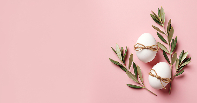 JPG 편집이미지 리본 종교 분홍색 잎 사람없음 부활절계란 유칼립투스 짚끈 카피스페이스 편집실사 AI포토 AI콘텐츠 식물 컬러 부활절 계란 공백 끈 CG 파일형식