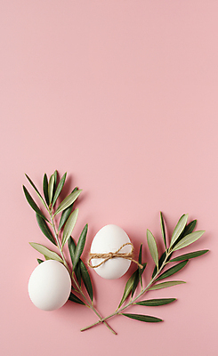 JPG 편집이미지 리본 종교 분홍색 잎 사람없음 부활절계란 유칼립투스 짚끈 카피스페이스 편집실사 AI포토 AI콘텐츠 식물 컬러 부활절 계란 공백 끈 CG 파일형식