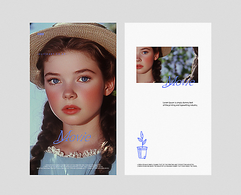 템플릿 응시 여자 화분 성인 두명 세트 빈티지 편지 영화 밀짚모자 엽서 의료성형뷰티 성인여자만 이미지템플릿 AI파일 카드프레임 모자_잡화 시선 컨셉 문화예술 프레임 사람 여자만 성인만 파일형식 벡터