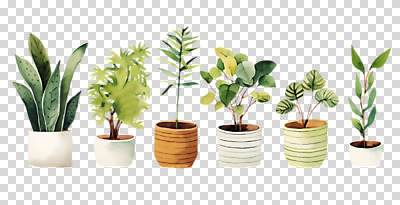 식물 편집이미지 화분 수채화 누끼 사람없음 오브젝트 일렬 PNG 보테니컬아트 편집소스 파일형식