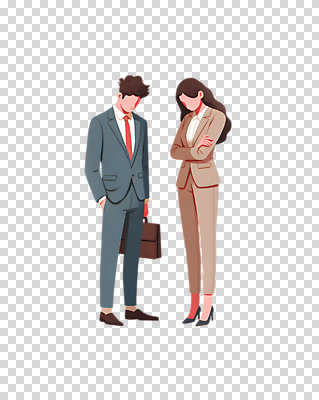 전신 편집이미지 여자 남자 서류가방 고개숙이기 들기 누끼 정장 성인 두명 팔짱 비즈니스맨 비즈니스우먼 좌절 주머니손 PNG 성인만 옷 감정 컨셉 가방 비즈니스 모션 숙이기 사람 직장인 파일형식