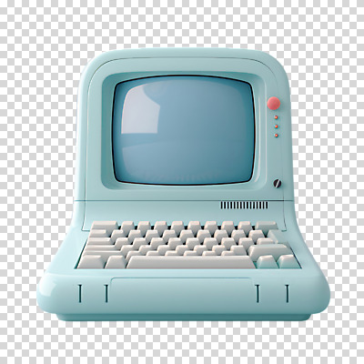 편집이미지 하늘색 누끼 사람없음 컴퓨터 3D 키보드 빈티지 오브젝트 복고 PNG 컨셉 파란색 전자제품 디지털합성 파일형식