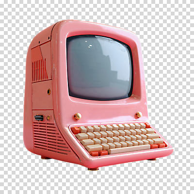 편집이미지 분홍색 누끼 사람없음 컴퓨터 3D 키보드 빈티지 오브젝트 복고 PNG 컬러 컨셉 전자제품 디지털합성 파일형식
