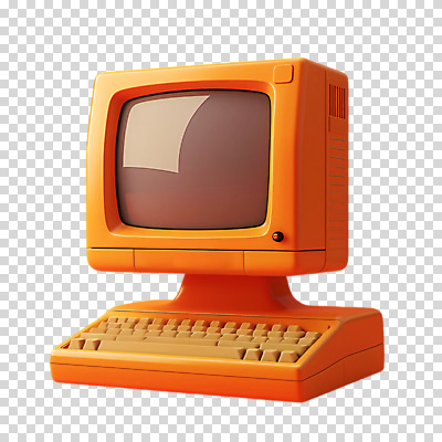편집이미지 누끼 사람없음 컴퓨터 3D 주황색 키보드 빈티지 오브젝트 복고 PNG 컬러 컨셉 전자제품 디지털합성 파일형식