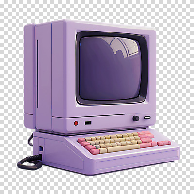 편집이미지 누끼 사람없음 컴퓨터 3D 보라색 키보드 빈티지 오브젝트 복고 PNG 컬러 컨셉 전자제품 디지털합성 파일형식