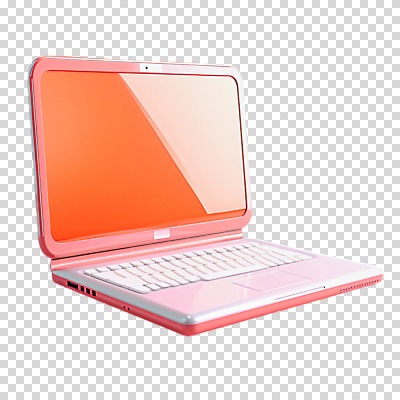 편집이미지 분홍색 누끼 사람없음 노트북 3D 빈티지 오브젝트 PNG 컬러 컨셉 전자제품 디지털합성 파일형식