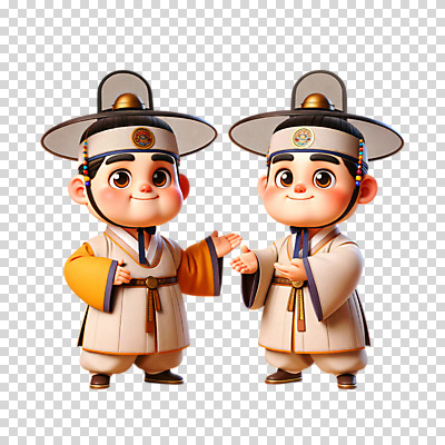 전신 편집이미지 남자 미소 누끼 성인 두명 3D 손들기 한복 갓 PNG 성인남자만 갓모자 모자 한국전통 모션 전통소품 표정 사람 전통의상 디지털합성 남자만 성인만 파일형식 전통 잡화 한국 오브젝트 아시아 나라