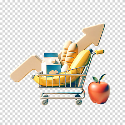 편집이미지 화살표 빵 과일 유제품 누끼 사람없음 장보기 3D 쇼핑카 시세 오브젝트 PNG 인플레이션 음식 금융 경제 쇼핑 카트 디지털합성 파일형식