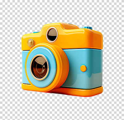 편집이미지 하늘색 누끼 사람없음 3D 카메라 귀여움 주황색 복고 PNG 컬러 컨셉 파란색 전자제품 디지털합성 파일형식