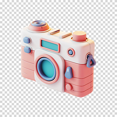 편집이미지 분홍색 누끼 사람없음 3D 카메라 귀여움 복고 PNG 컬러 컨셉 전자제품 디지털합성 파일형식