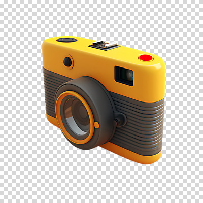 편집이미지 누끼 사람없음 노란색 3D 카메라 귀여움 복고 PNG 컬러 컨셉 전자제품 디지털합성 파일형식