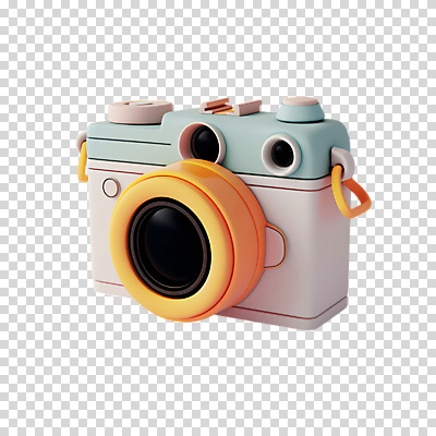편집이미지 하늘색 누끼 사람없음 3D 카메라 귀여움 주황색 복고 PNG 컬러 컨셉 파란색 전자제품 디지털합성 파일형식