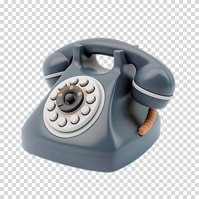 편집이미지 누끼 사람없음 3D 귀여움 남색 복고 PNG 다이얼전화 컬러 컨셉 전화기 디지털합성 파일형식