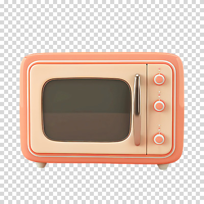 편집이미지 누끼 사람없음 3D 귀여움 전자레인지 복고 PNG 다홍색 컬러 컨셉 가전제품 레인지 디지털합성 파일형식