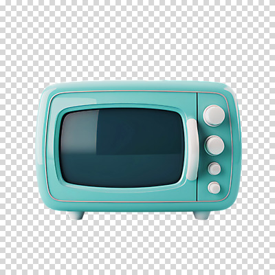 편집이미지 하늘색 누끼 사람없음 3D 귀여움 전자레인지 복고 PNG 컨셉 파란색 가전제품 레인지 디지털합성 파일형식