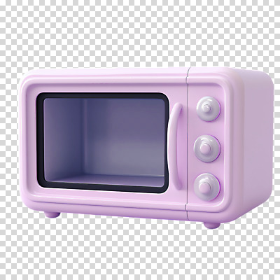 편집이미지 누끼 사람없음 3D 귀여움 전자레인지 복고 연보라색 PNG 컨셉 보라색 가전제품 레인지 디지털합성 파일형식