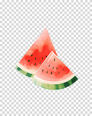 편집이미지 단면 수채화 수박 누끼 사람없음 빨간색 여름 그림 PNG 편집소스 계절 컬러 과일 파일형식