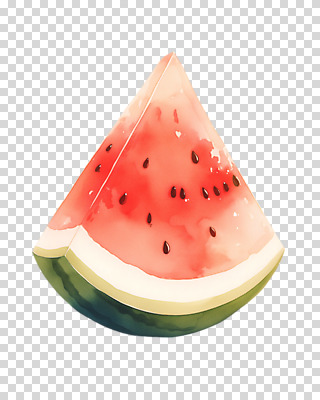 편집이미지 단면 수채화 수박 누끼 사람없음 빨간색 여름 그림 PNG 편집소스 계절 컬러 과일 파일형식