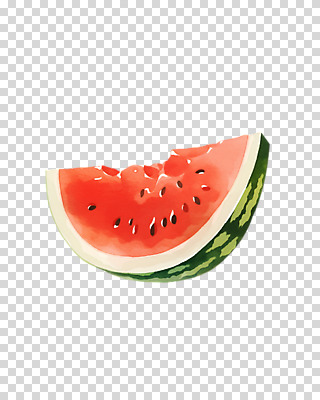 편집이미지 단면 수채화 수박 누끼 사람없음 빨간색 여름 그림 PNG 편집소스 계절 컬러 과일 파일형식