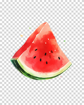 편집이미지 단면 수채화 수박 누끼 사람없음 빨간색 여름 그림 PNG 편집소스 계절 컬러 과일 파일형식