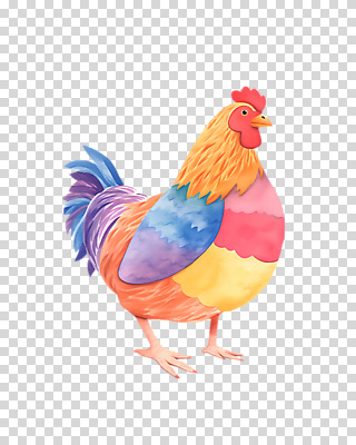 편집이미지 야생동물 수채화 누끼 사람없음 컬러풀 귀여움 닭 그림 PNG 동물 컬러 컨셉 조류 파일형식